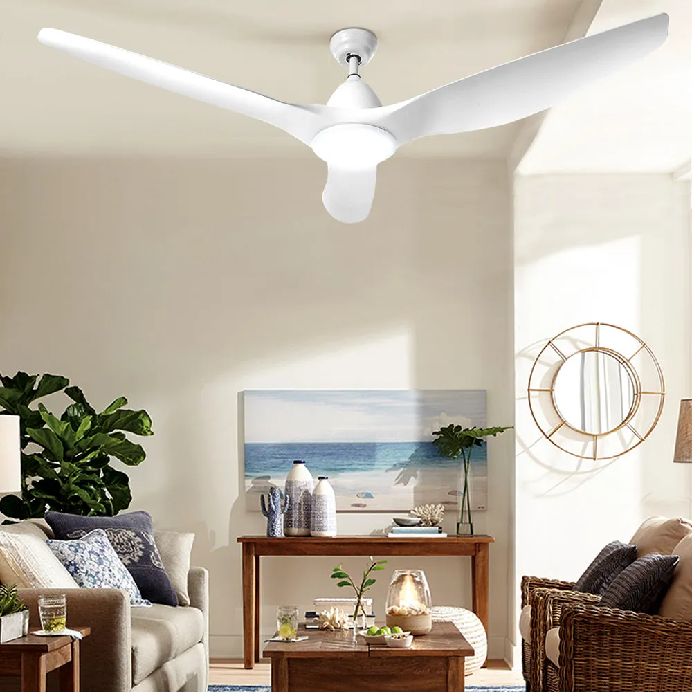 Devanti 64'' Ceiling Fan DC Motor w/Light w/Remote - White