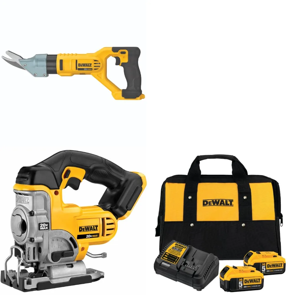 DeWalt DCS331B 20V MAX Jig Saw w/ DCS498B 20V 5/8" Shears & FREE Battery 2-Pack