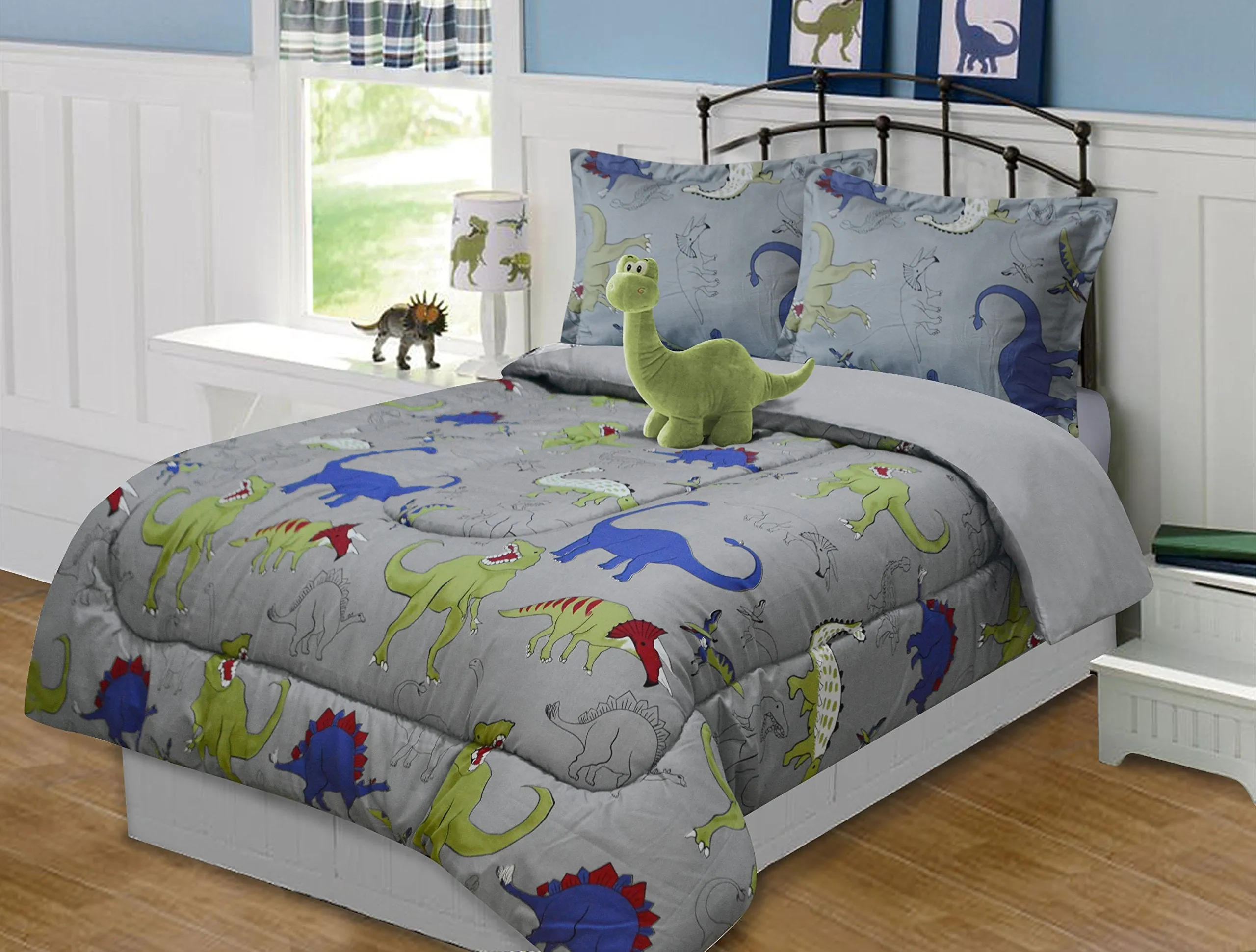 Dinosaur Comforter Set with Furry Friend