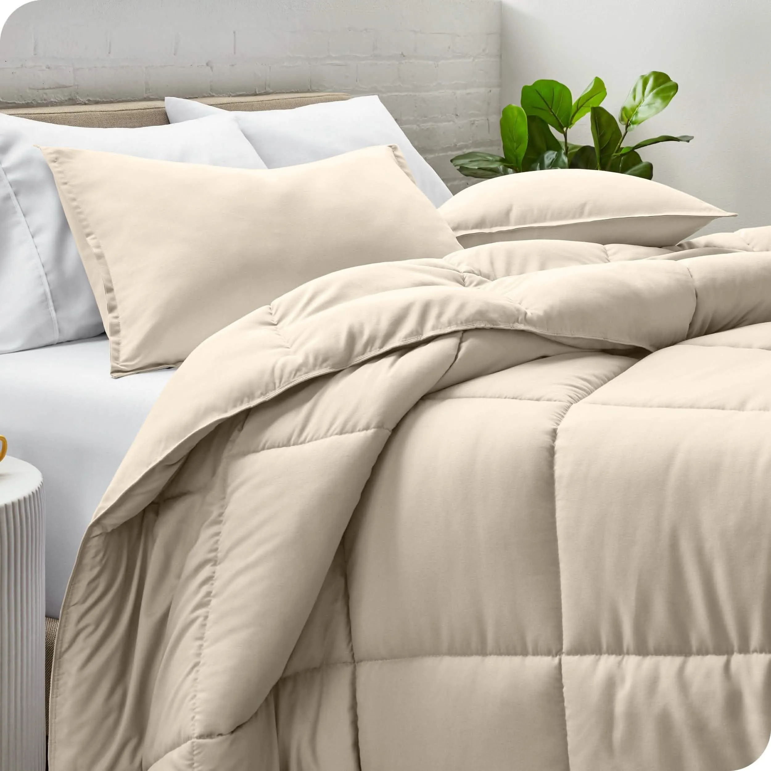 Down Alternative Box Stitch Comforter Set - Oversized Queen