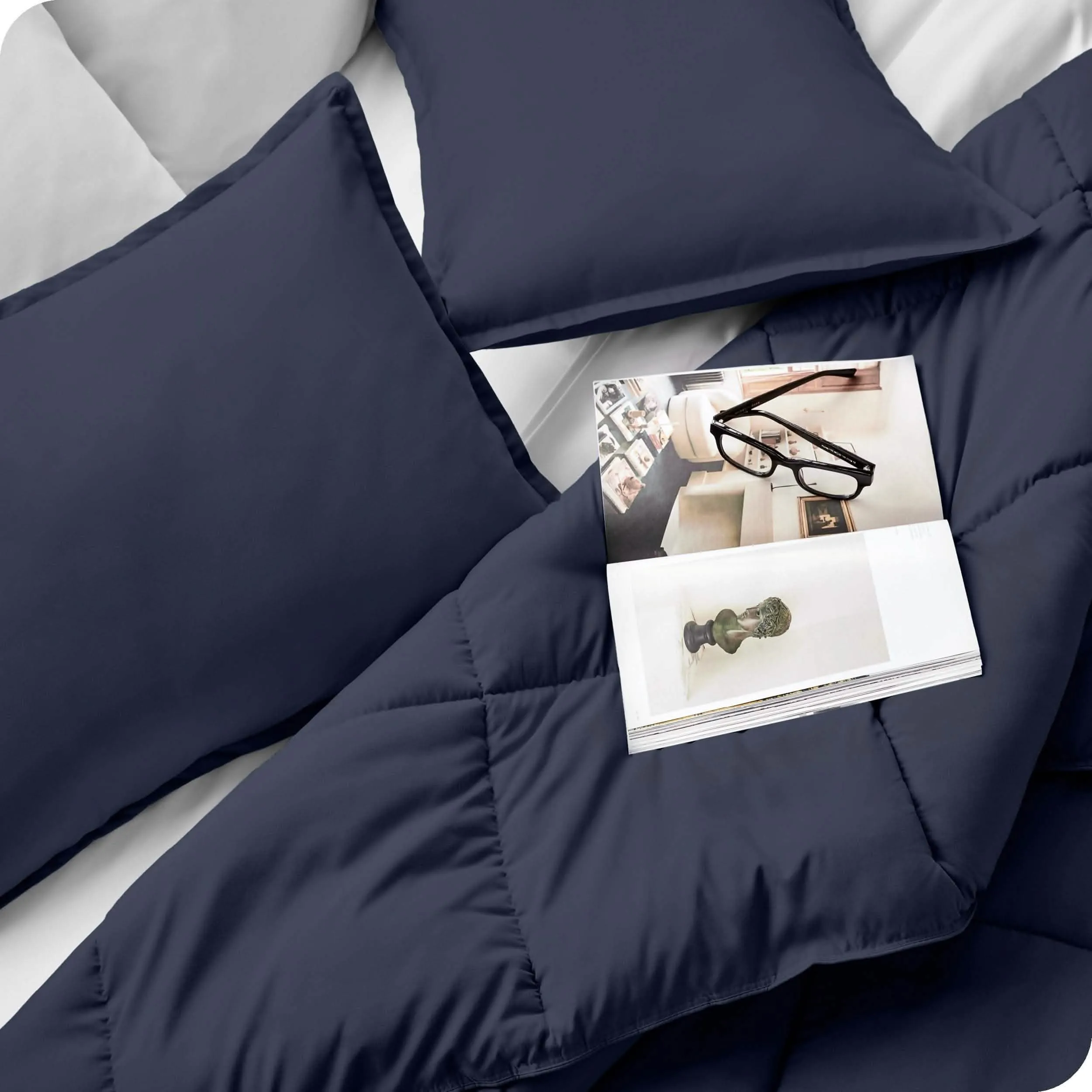 Down Alternative Box Stitch Comforter Set - Oversized Queen