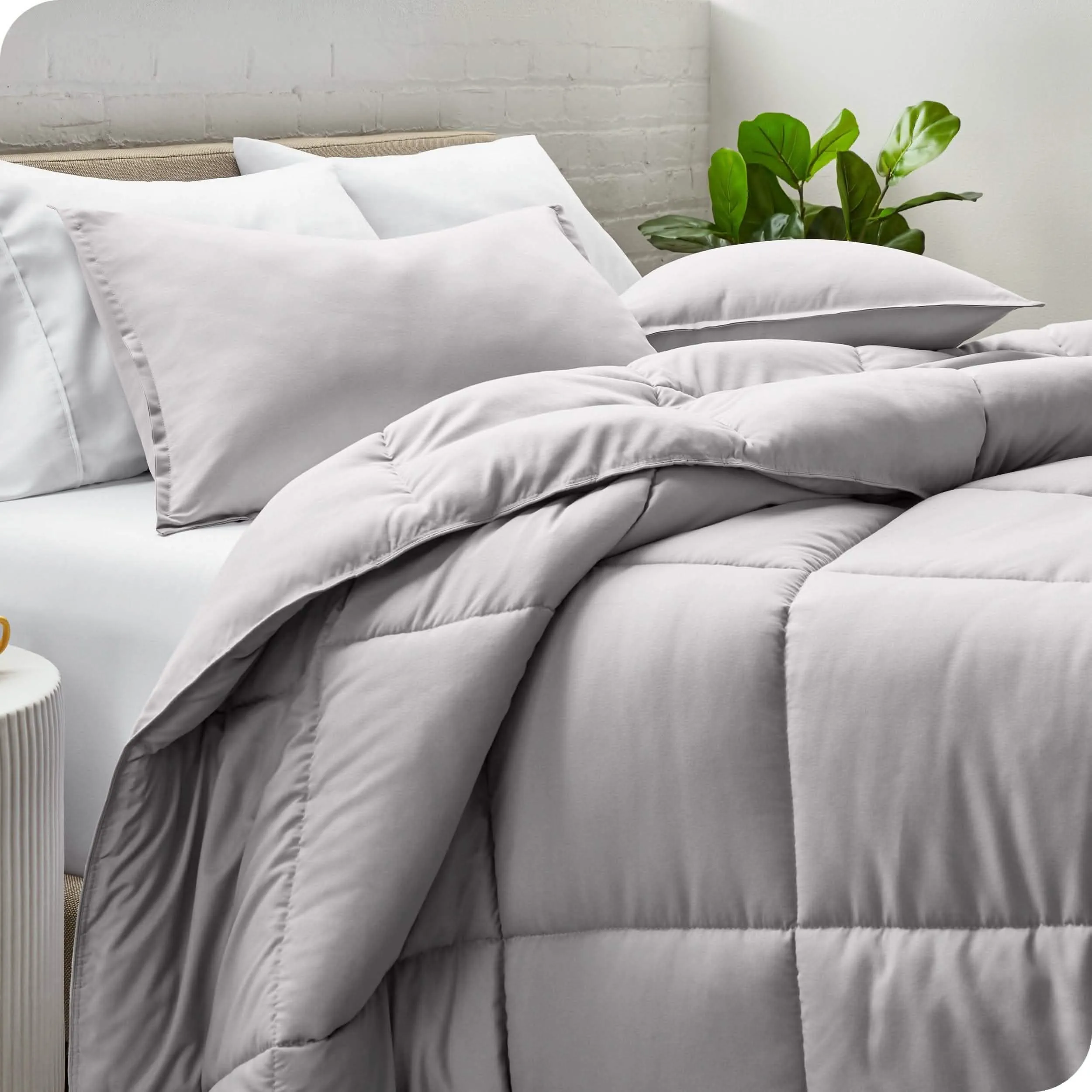 Down Alternative Box Stitch Comforter Set - Oversized Queen