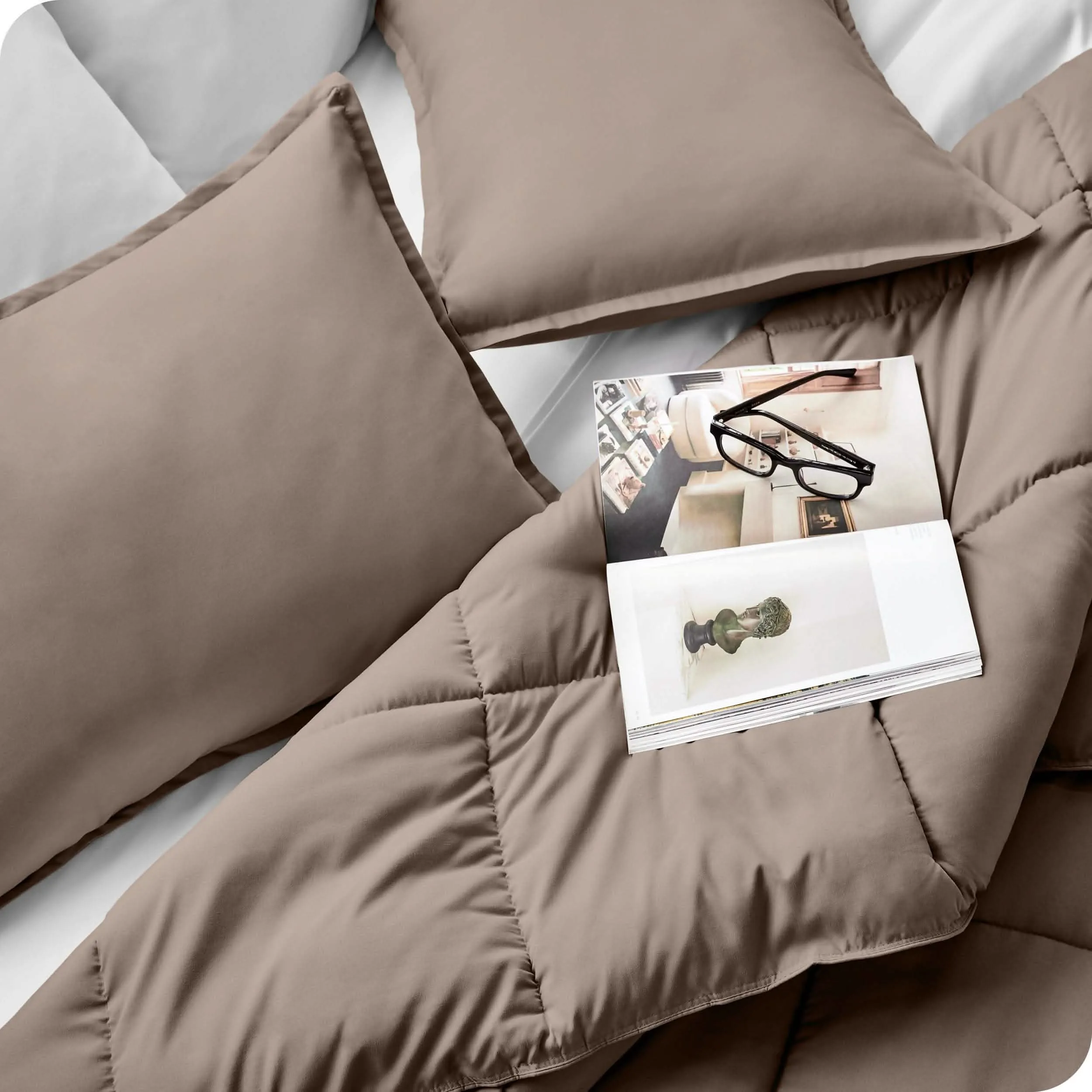 Down Alternative Box Stitch Comforter Set - Oversized Queen