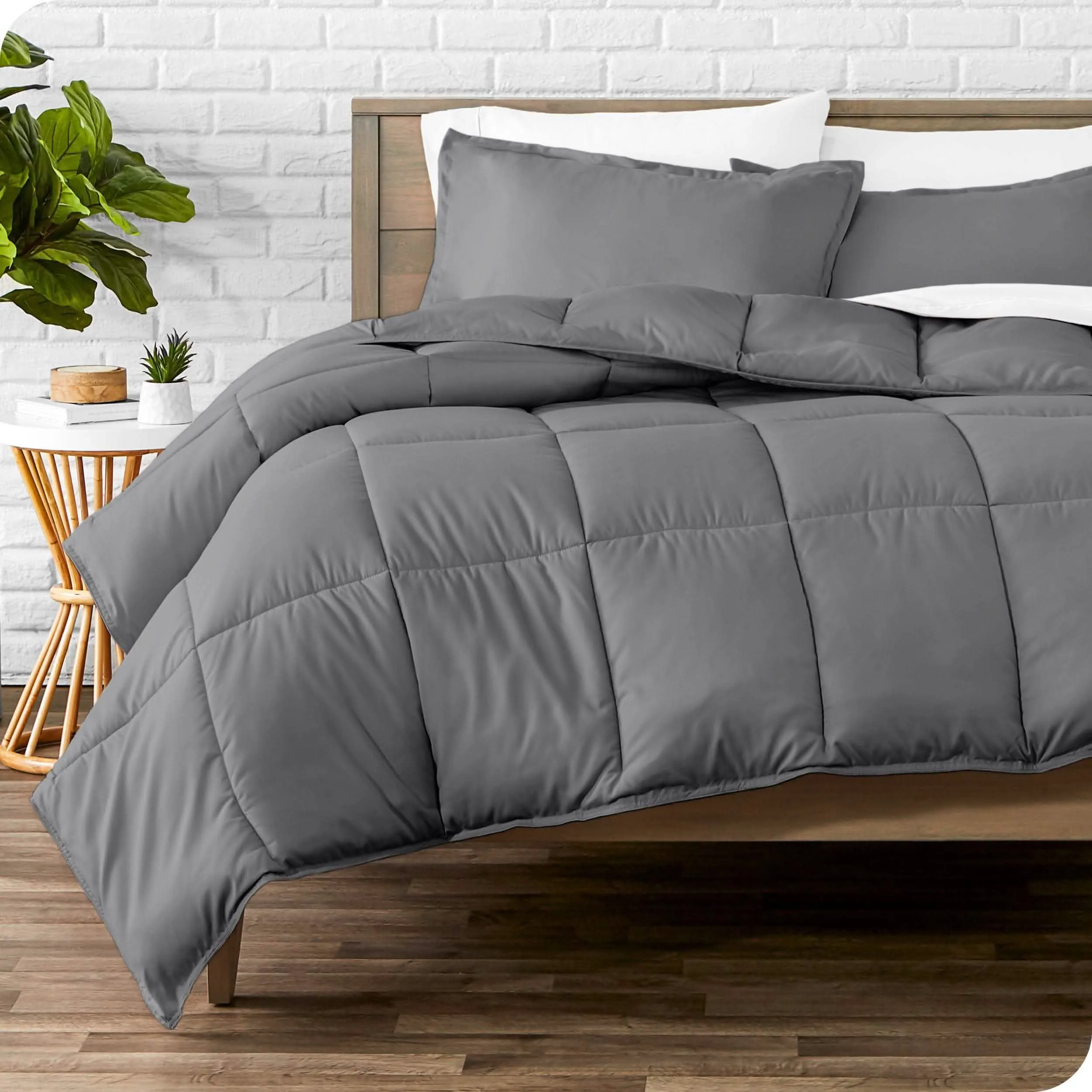 Down Alternative Box Stitch Comforter Set - Oversized Queen