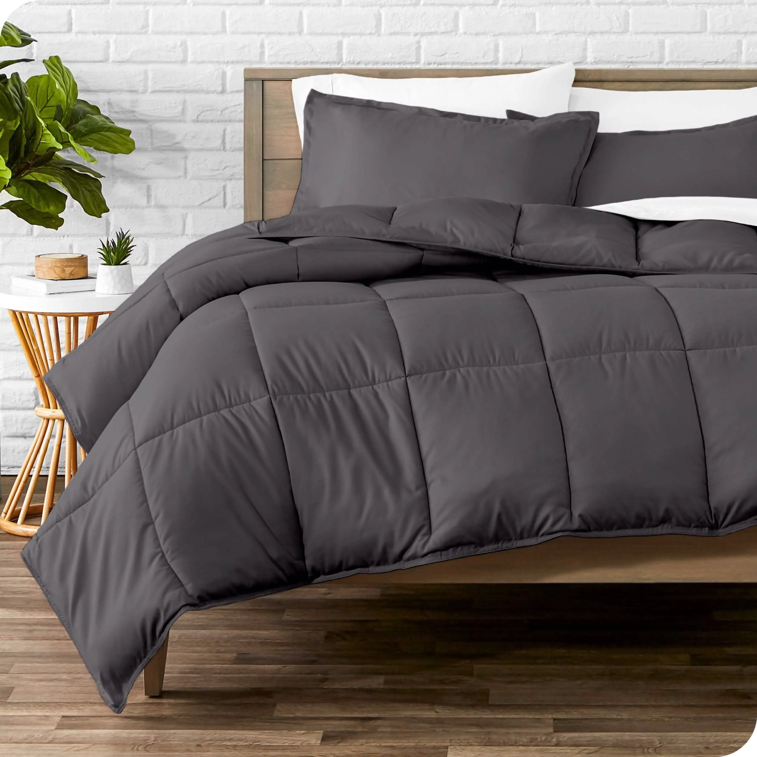 Down Alternative Box Stitch Comforter Set - Oversized Queen