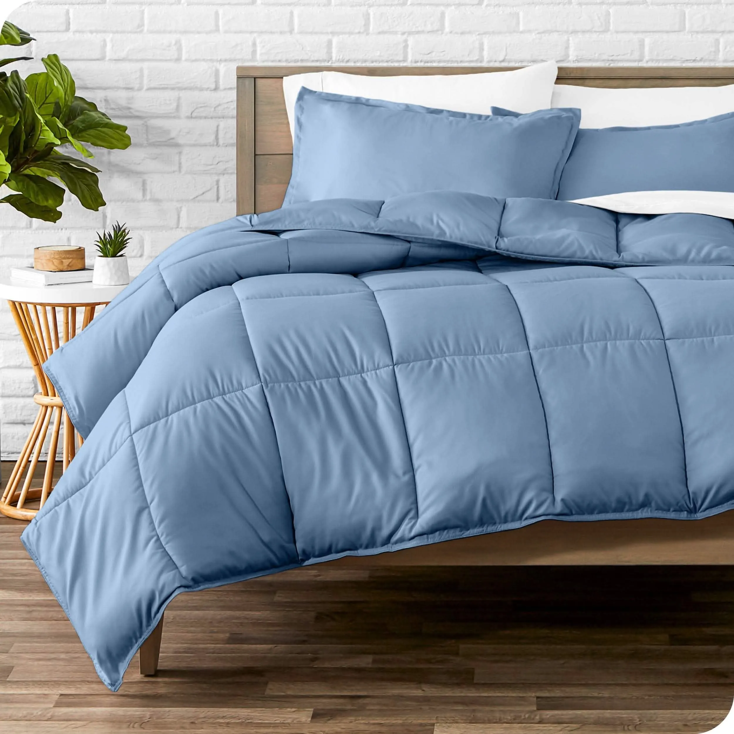 Down Alternative Box Stitch Comforter Set - Oversized Queen