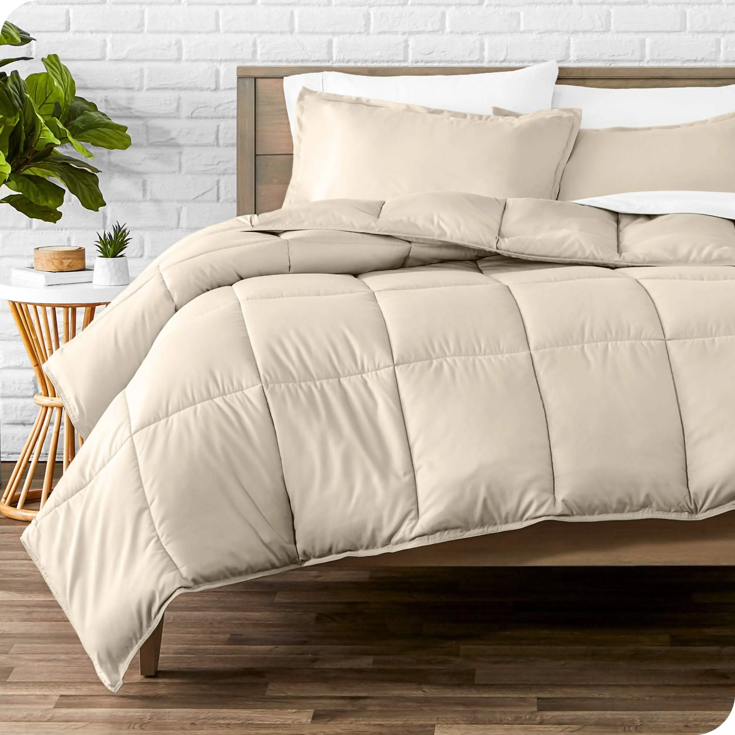 Down Alternative Box Stitch Comforter Set - Oversized Queen