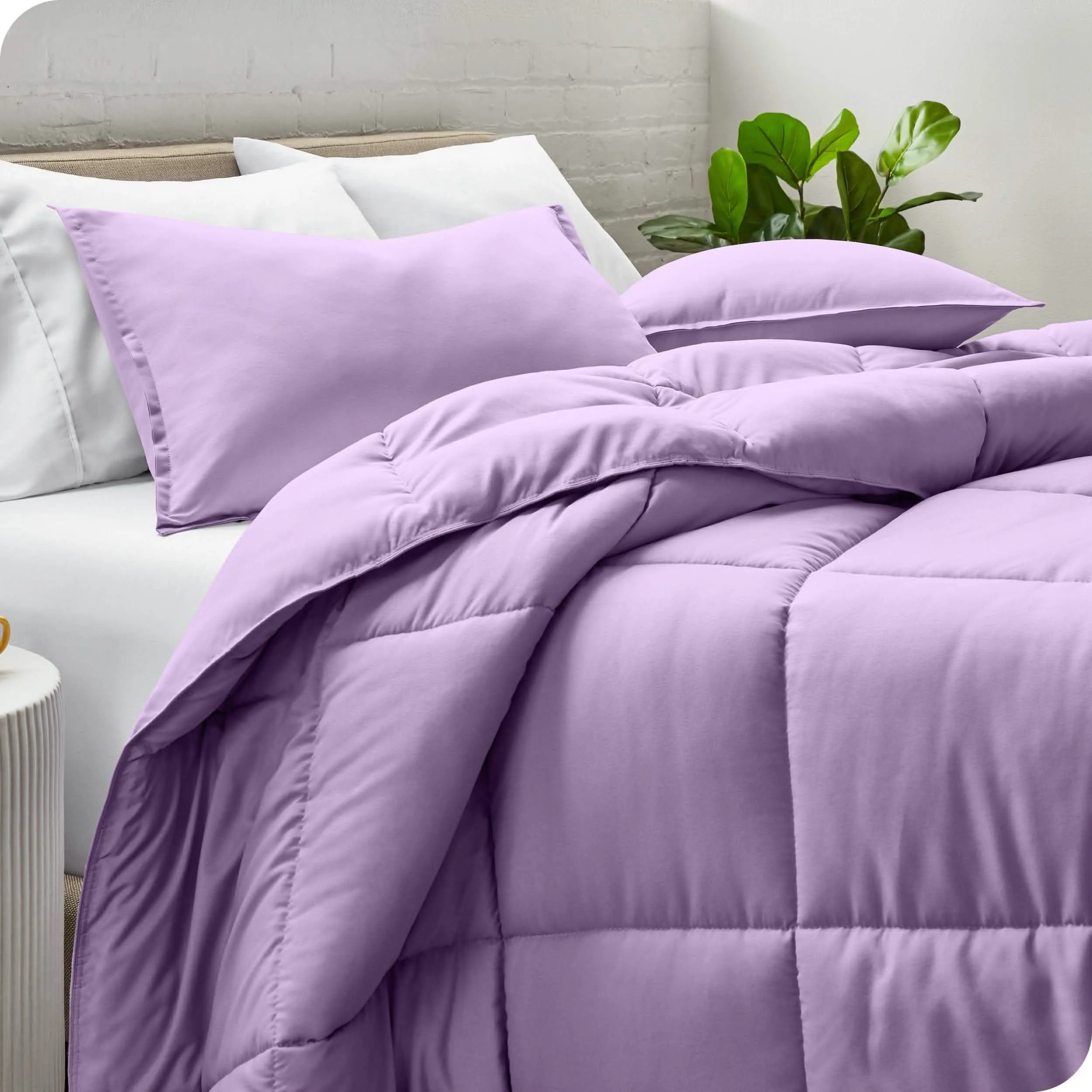 Down Alternative Box Stitch Comforter Set - Oversized Queen