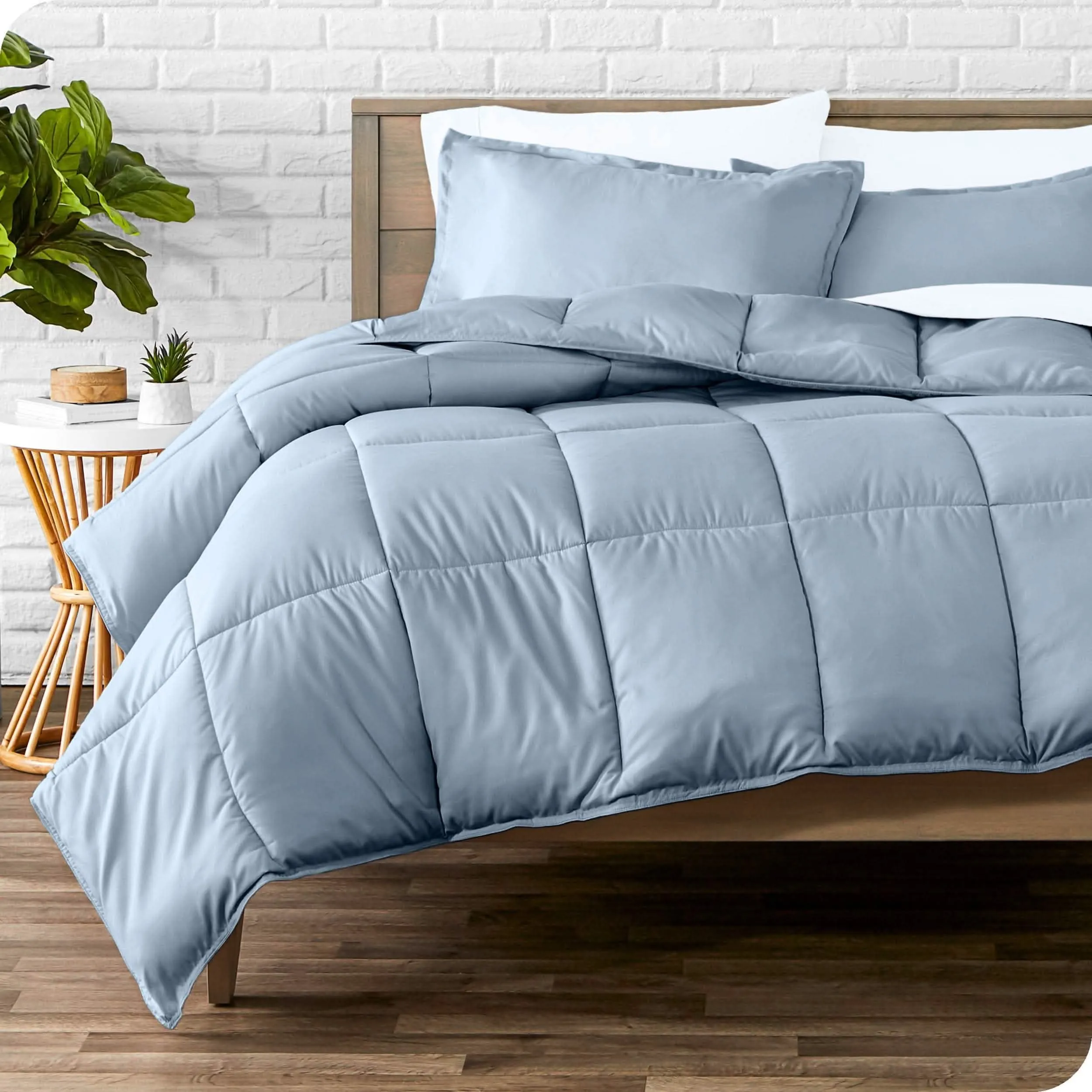 Down Alternative Box Stitch Comforter Set - Oversized Queen