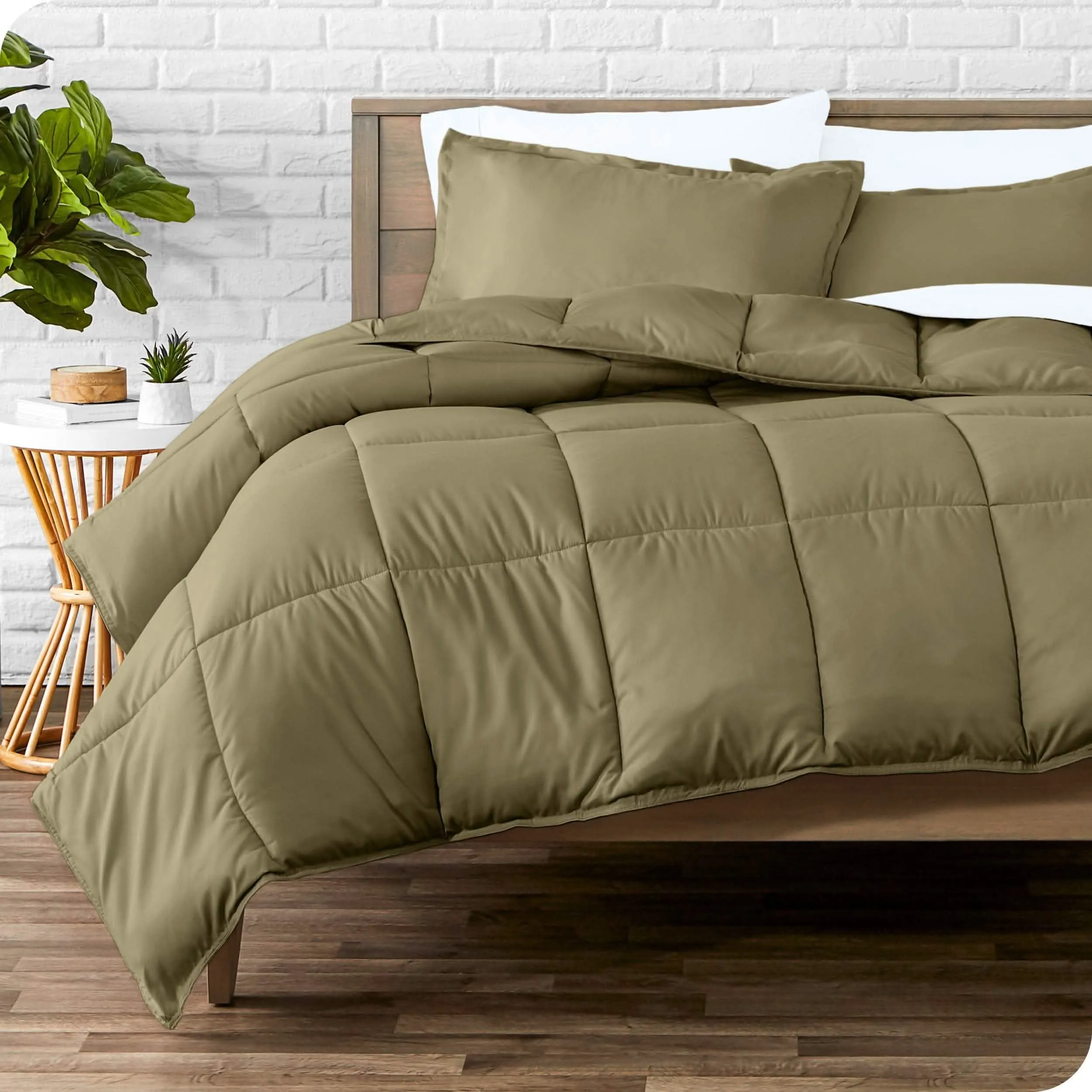 Down Alternative Box Stitch Comforter Set - Oversized Queen