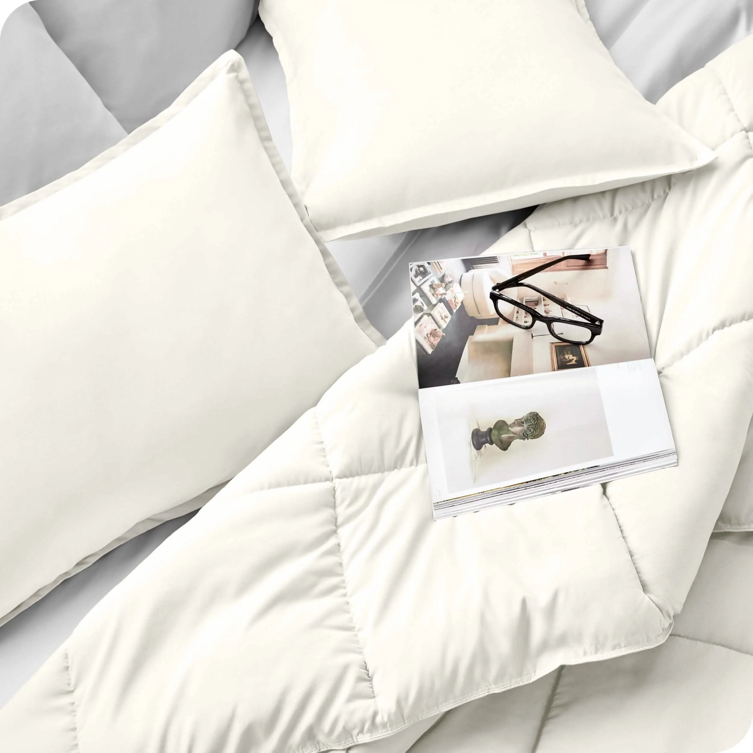 Down Alternative Box Stitch Comforter Set - Oversized Queen