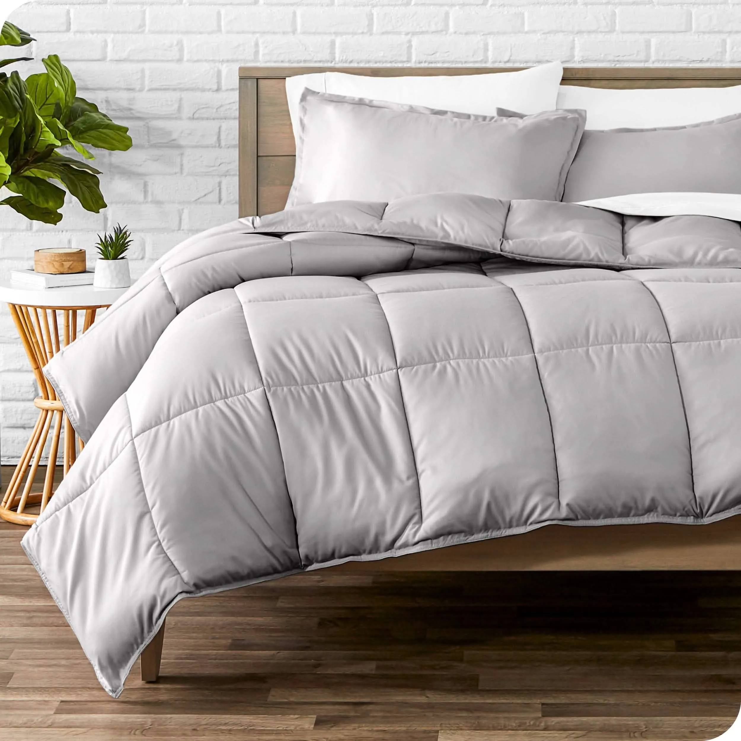 Down Alternative Box Stitch Comforter Set - Oversized Queen