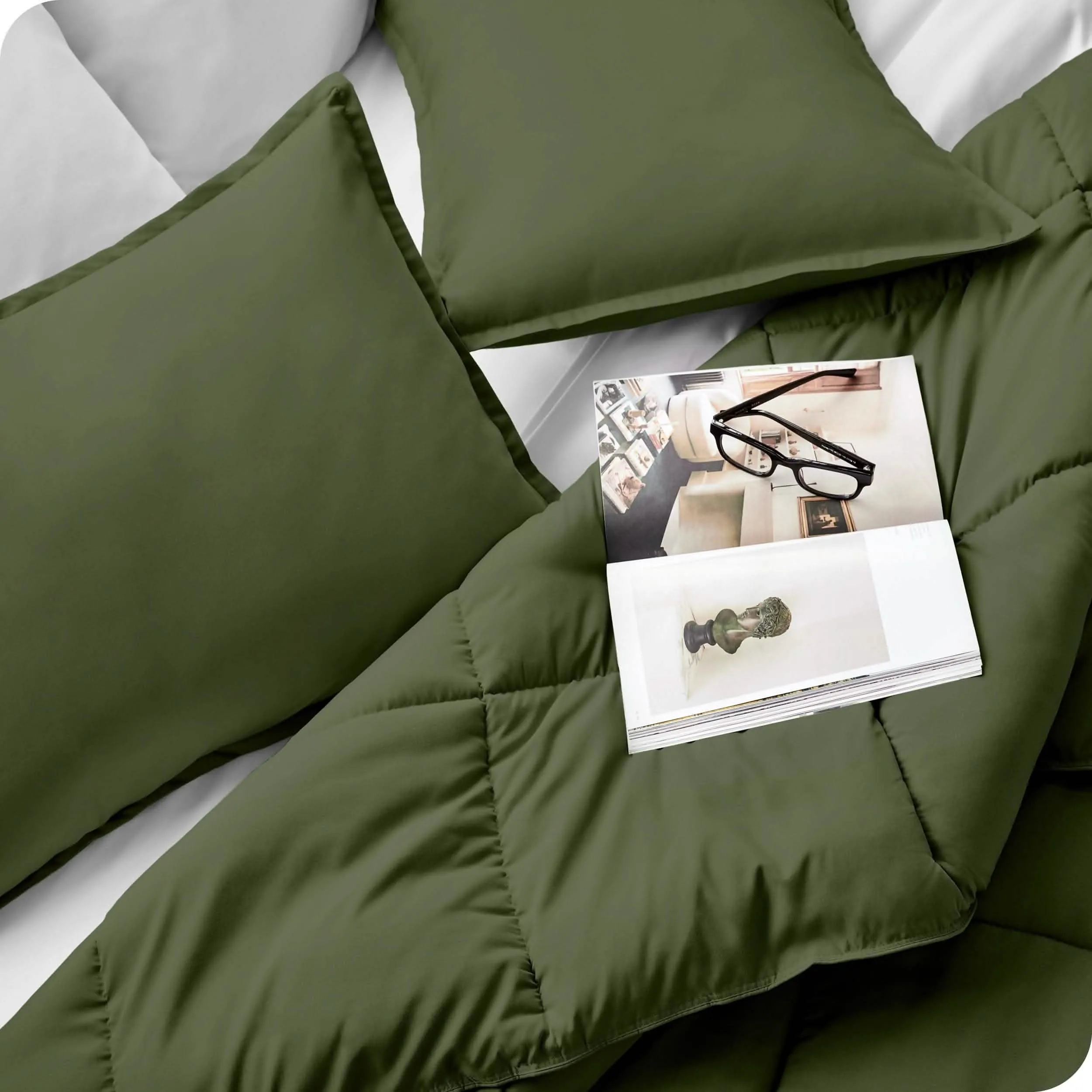 Down Alternative Box Stitch Comforter Set - Oversized Queen