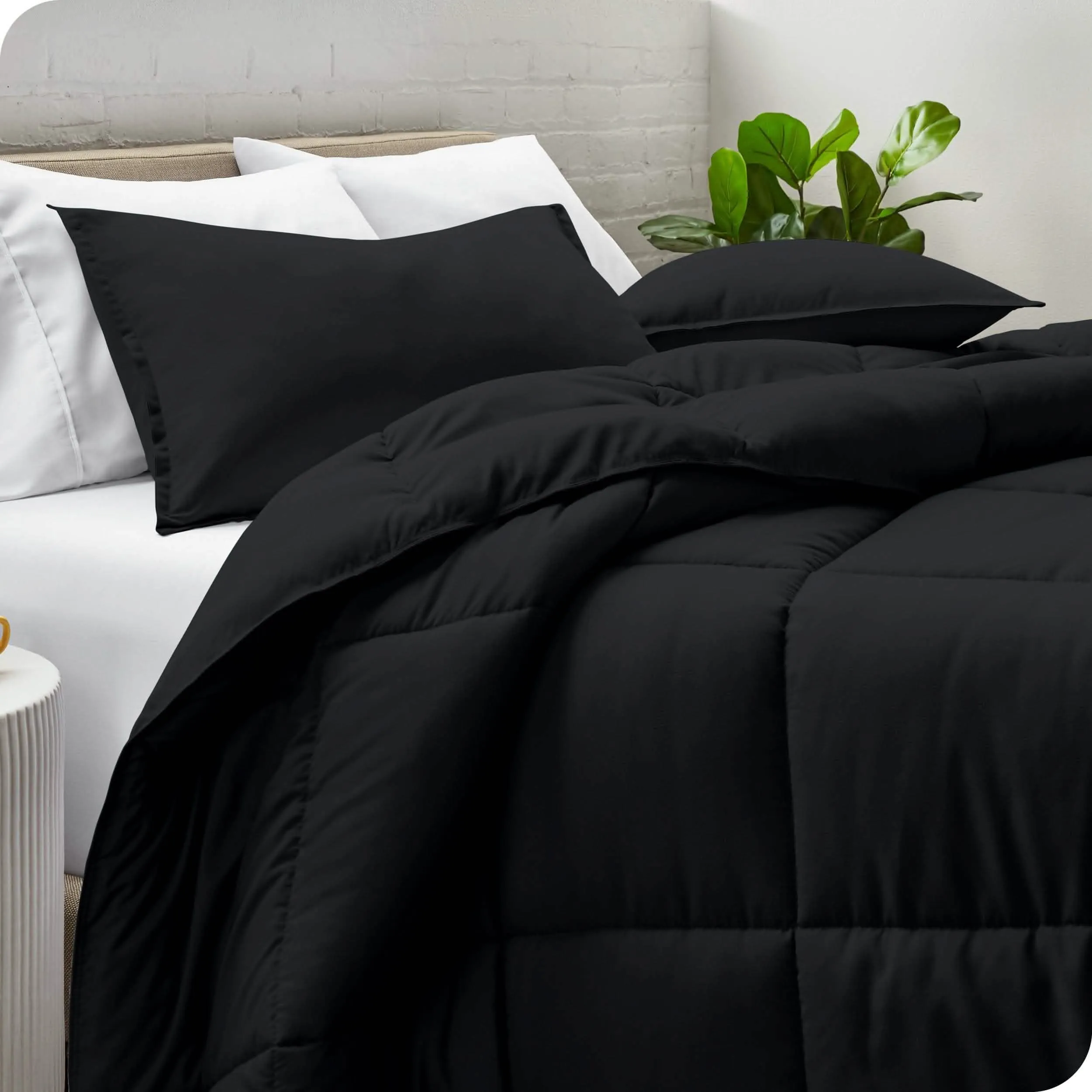 Down Alternative Box Stitch Comforter Set - Oversized Queen