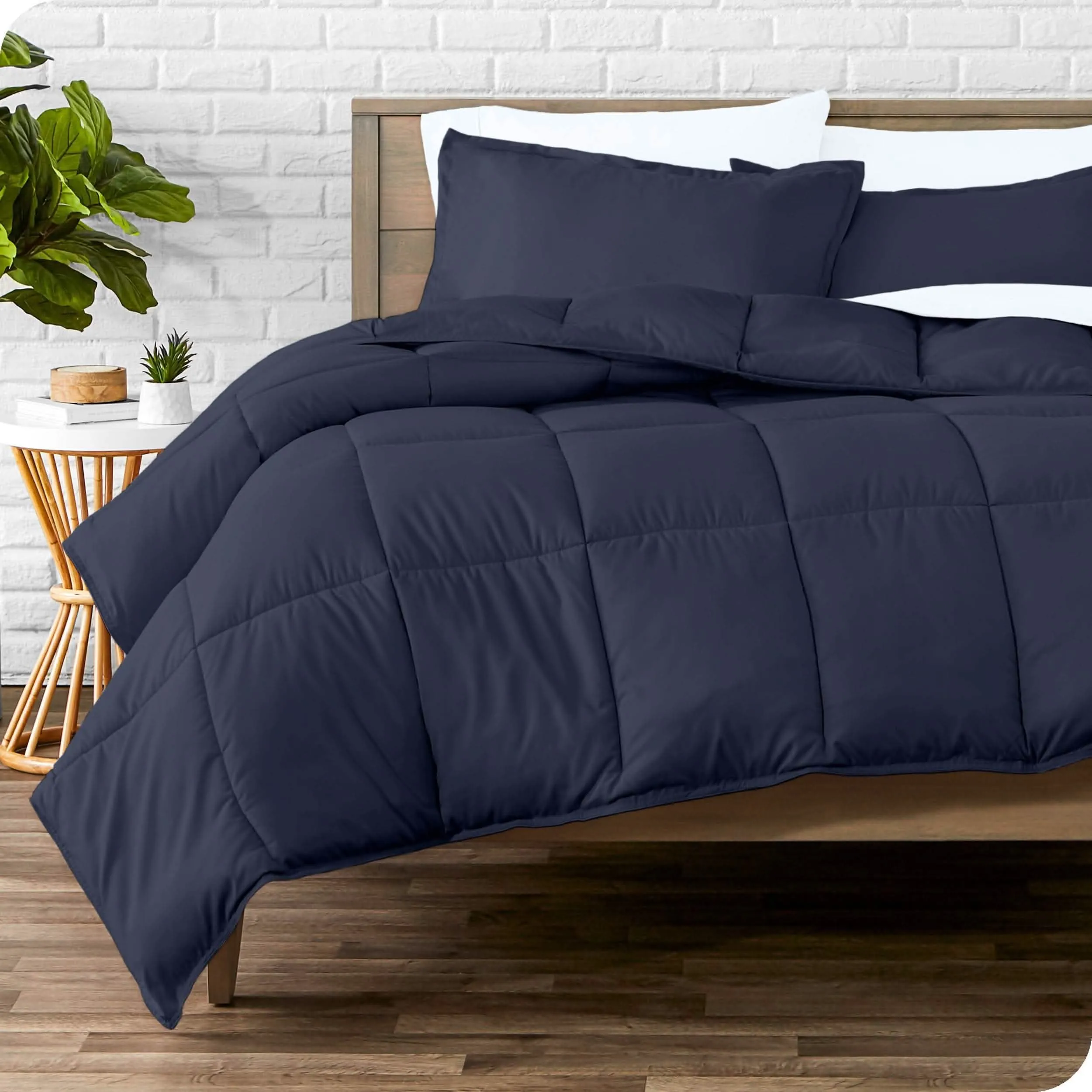 Down Alternative Box Stitch Comforter Set - Oversized Queen