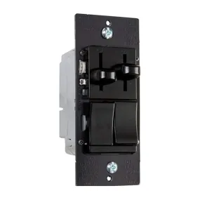 Dual Slide LED Dimmer and 3-Speed Fan Control, Single Pole or 3 Way, Preset, Black