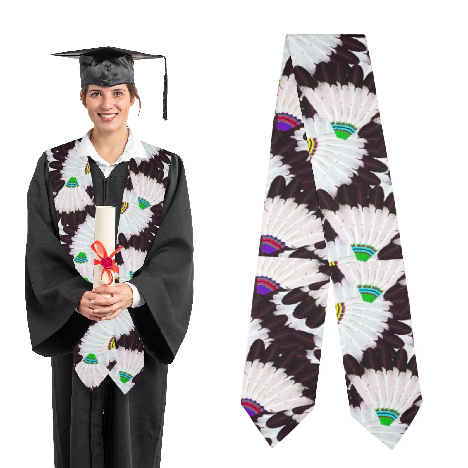 Eagle Feather Fans Graduation Stole