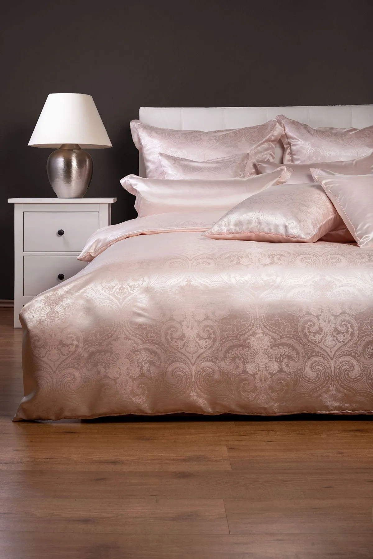 Ela Rose Pink Pure Mulberry Silk Complete Bed Set