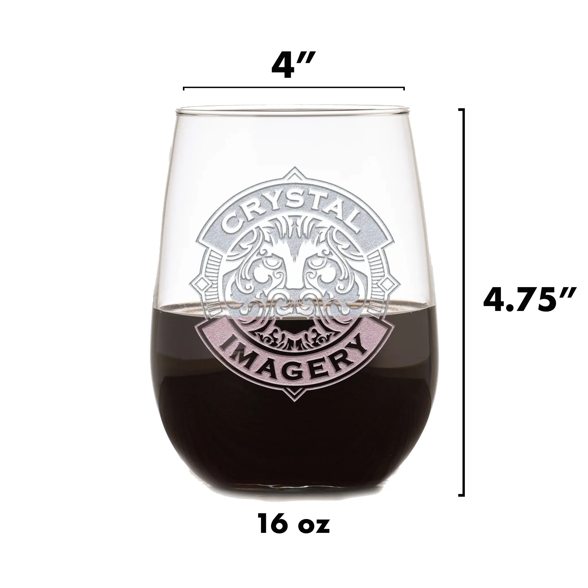 Engraved Marines Stemless Wine Glasses