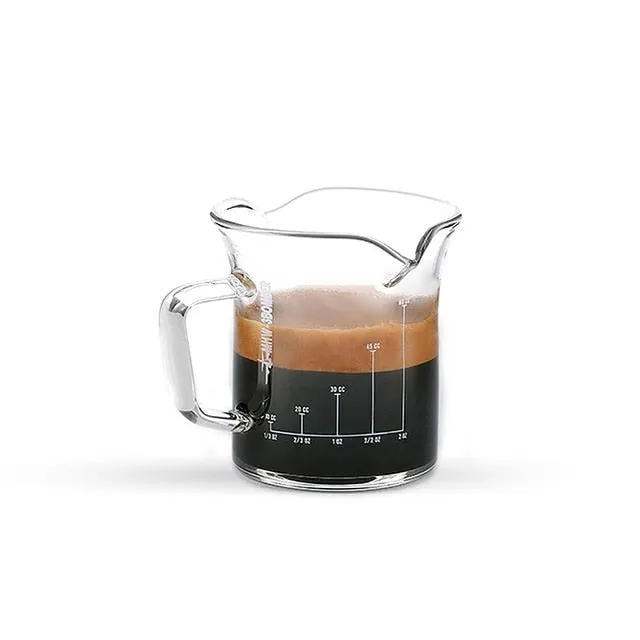 Espresso Glass Measuring Cup Ounce Measure Double Spouts Coffee Cup