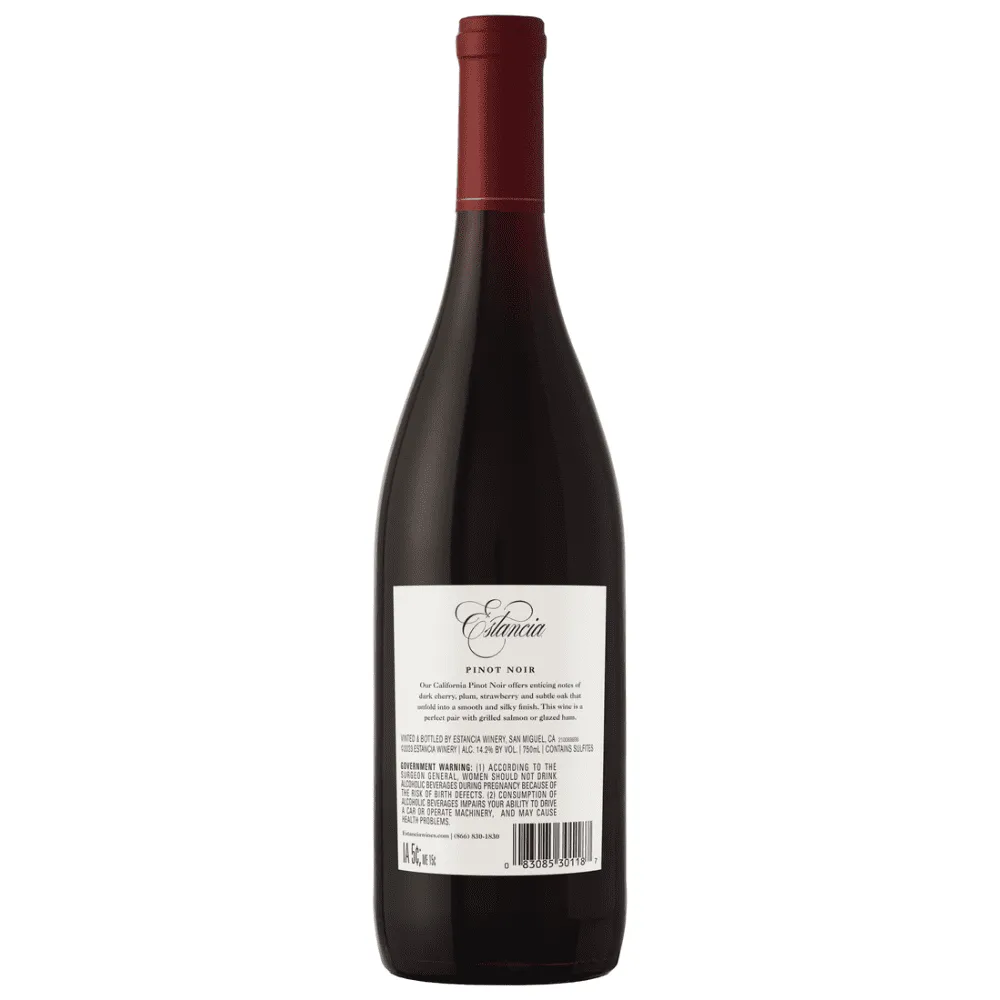 Estancia Pinot Noir Red Wine, California, 750mL Glass Bottle