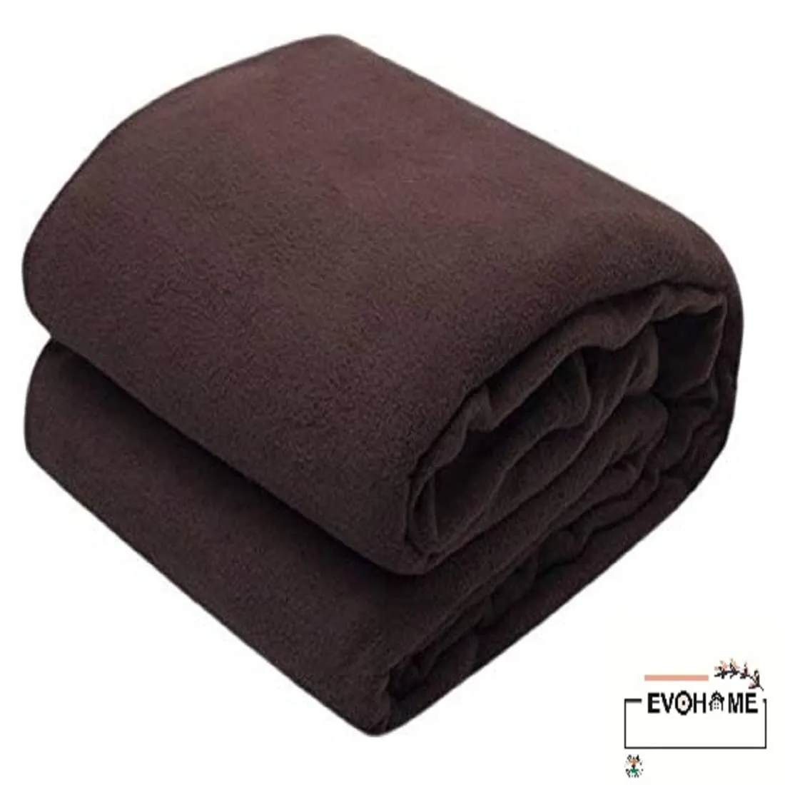 EVOLIFE All Season Polyester Micromink Summer AC Blanket Super Soft Polar Fleece Plain Single Bed Blanket |AC Dohar|Comforter| (Single) (Set of 2) (Brown) (Brown)