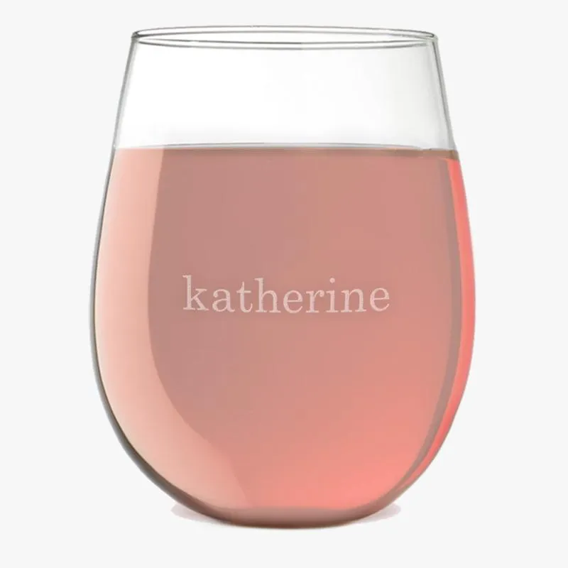 Exclusive Sale | Customized Initial Stemless Mini Wine Glass 5.5 Oz