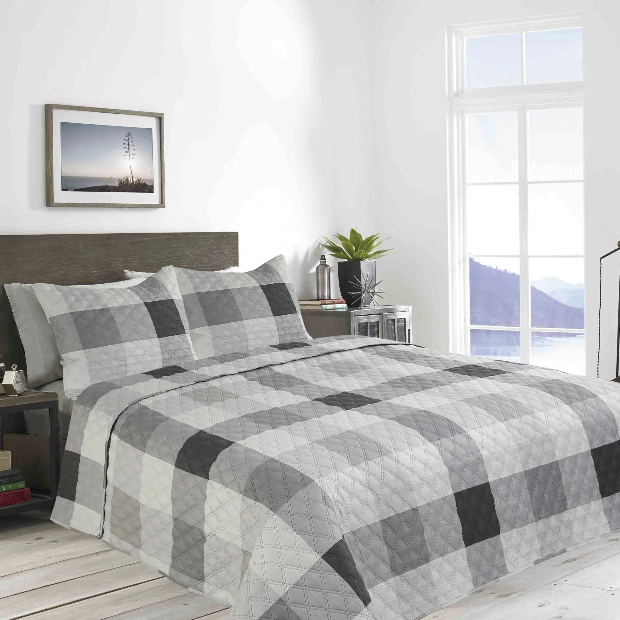 Felix - Buffalo Plaid Oversize 3 Piece Quilt Set