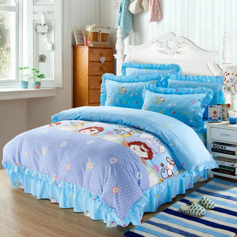 FLYTONN Cotton Soft Bedclothes Queen King size Bedding Sets Quilted Thick Bed spread Duvet Cover Bed Sheet set Pillowcase 4/6Pcs