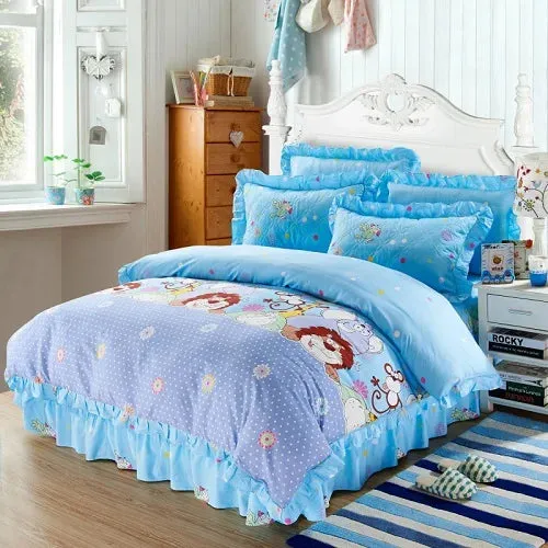 FLYTONN Cotton Soft Bedclothes Queen King size Bedding Sets Quilted Thick Bed spread Duvet Cover Bed Sheet set Pillowcase 4/6Pcs