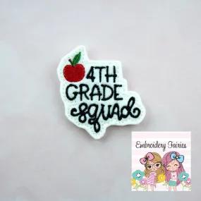 Fourth Grade Feltie File - Teacher Embroidery File - Embroidery File -  Feltie File - Machine Embroidery Design - School Feltie - Feltie