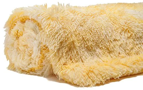 Fur Sherpa Throw BlanketSuper Soft Shaggy Fuzzy Fluffy Elegant  (50" x 65")