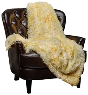 Fur Sherpa Throw BlanketSuper Soft Shaggy Fuzzy Fluffy Elegant  (50" x 65")