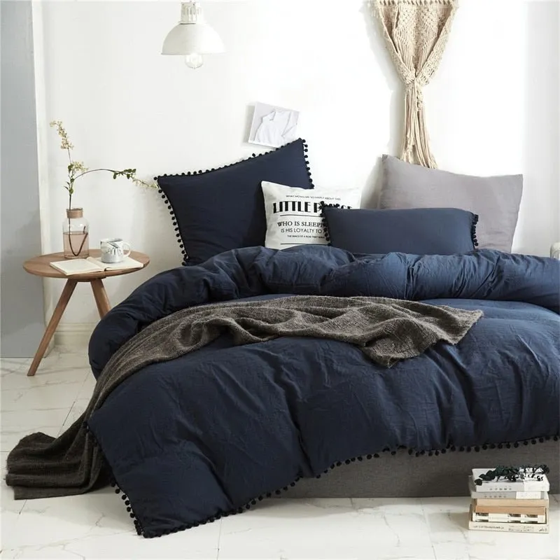 Furball Tassel Duvet Cover Set