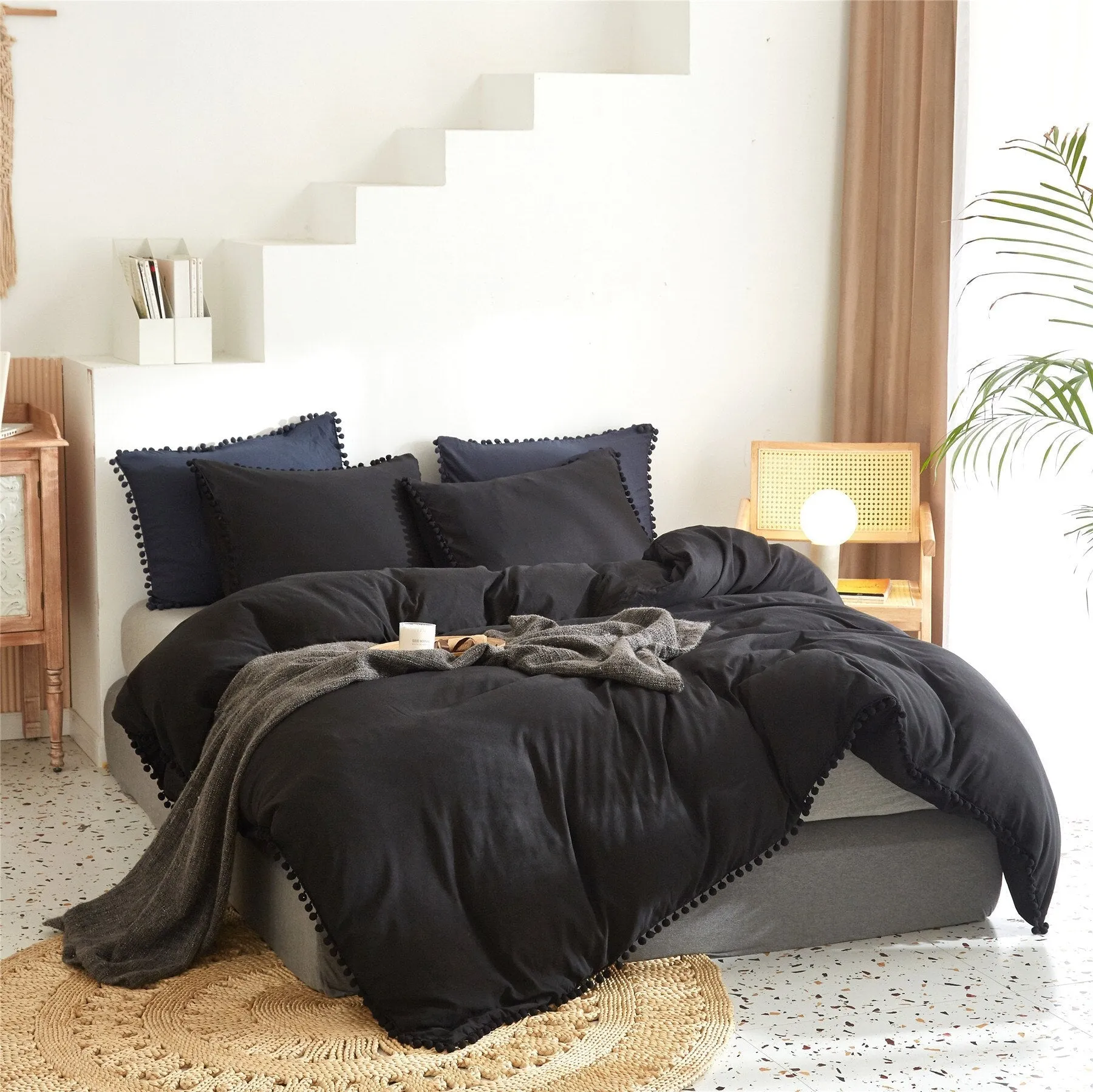 Furball Tassel Duvet Cover Set