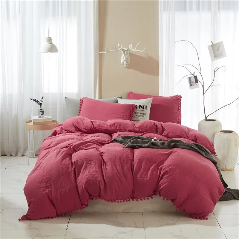 Furball Tassel Duvet Cover Set