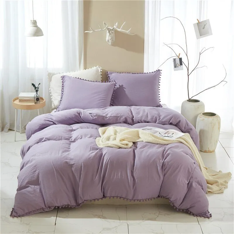 Furball Tassel Duvet Cover Set