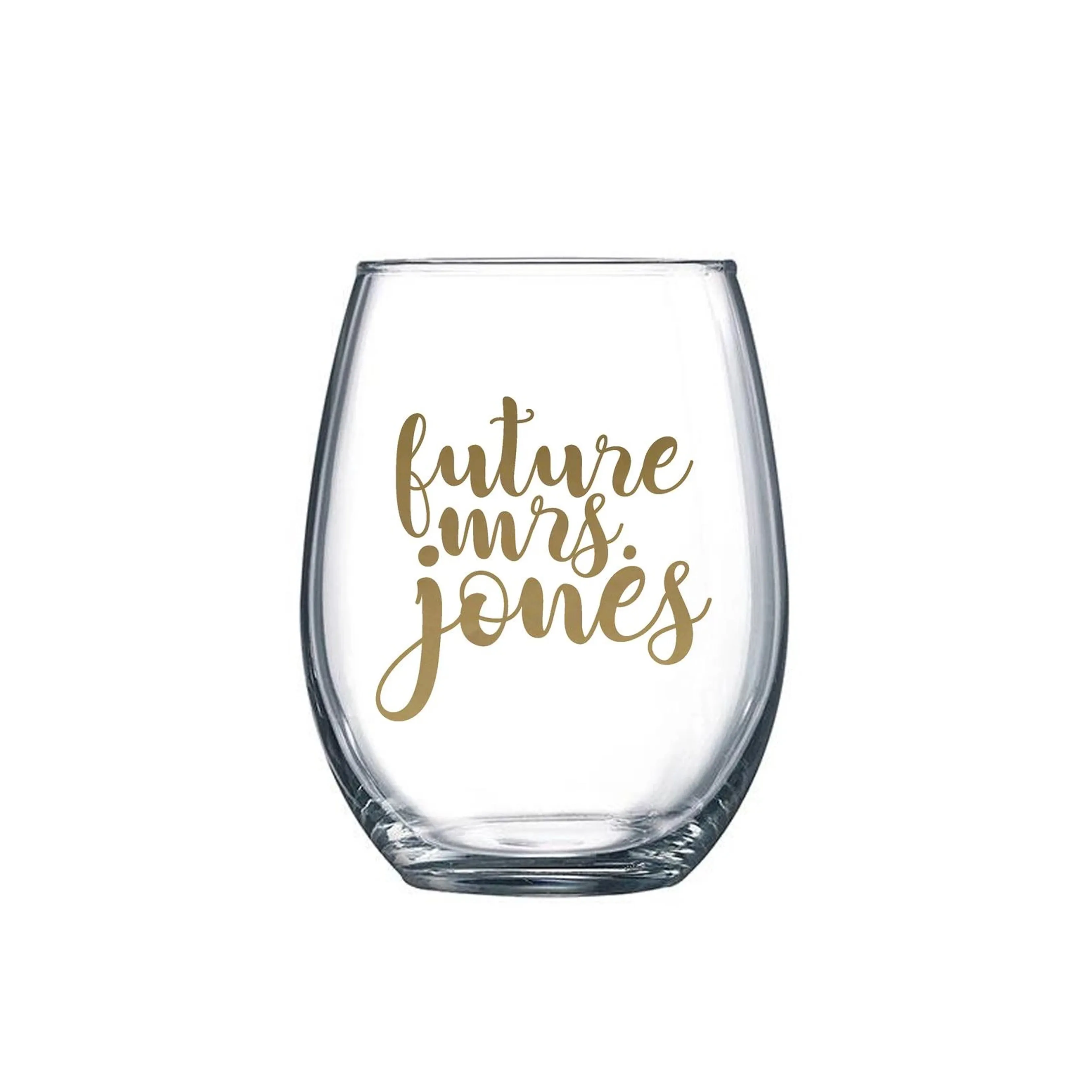 Future Mrs. Stemless Wine Glass