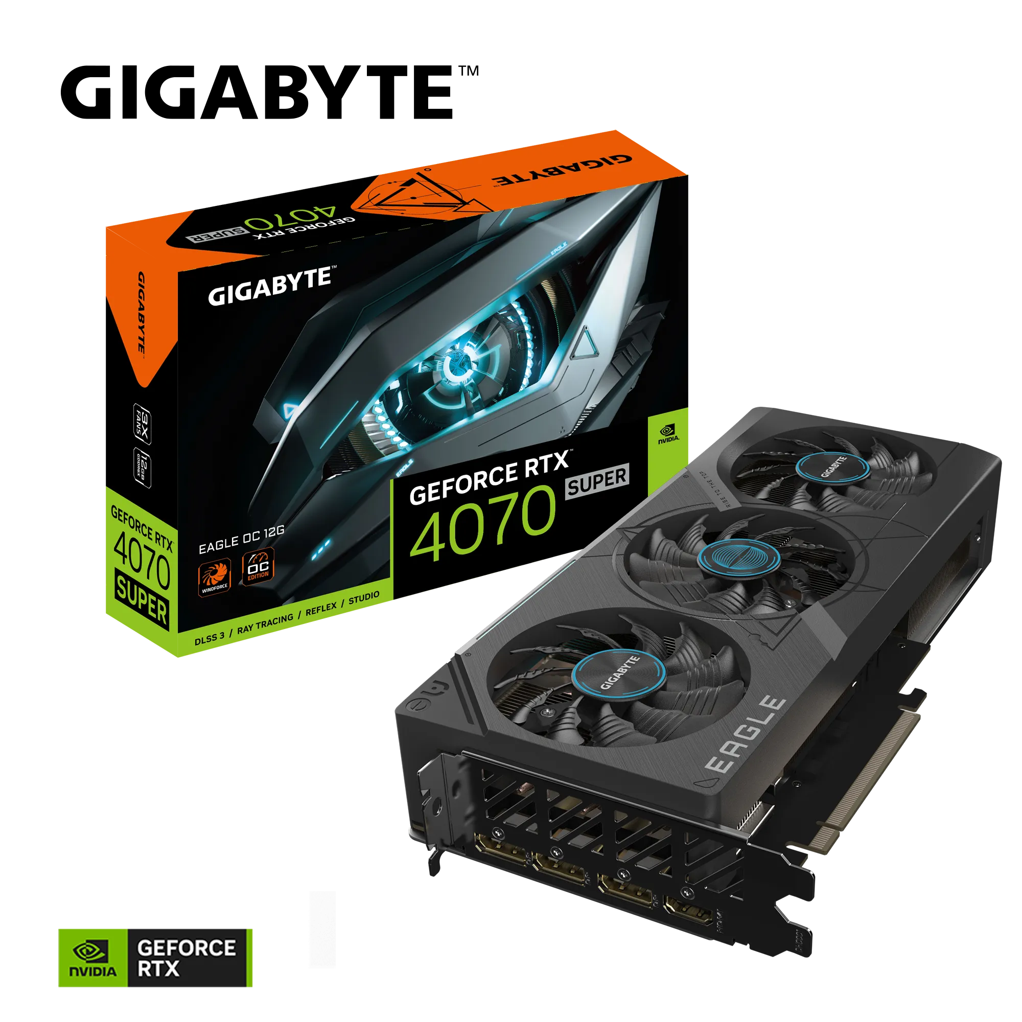 GIGABYTE GeForce RTX 4070 SUPER EAGLE OC 12GB GDDR6X Graphics Card | GV-N407SEAGLE OC-12GD