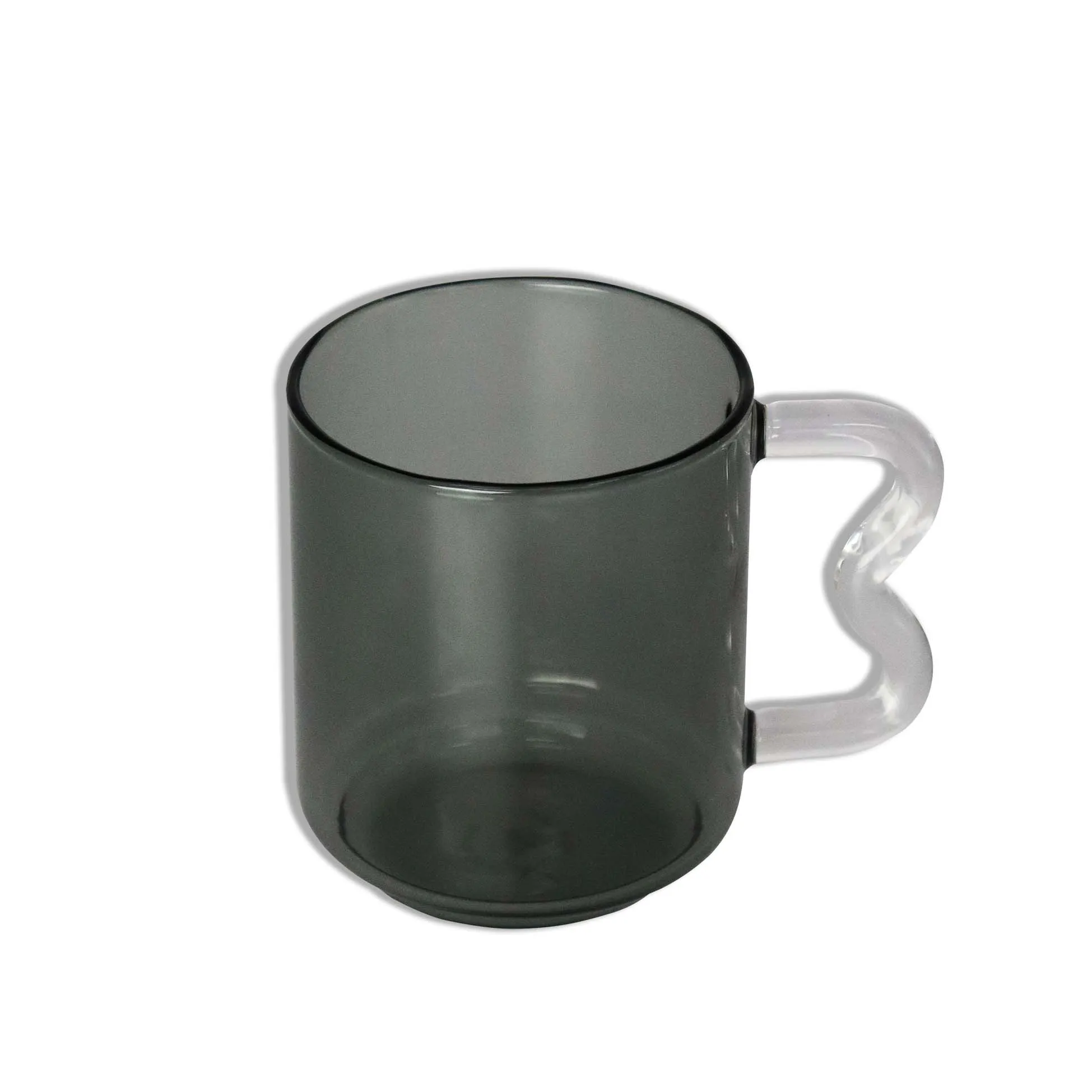 Glass Mug Squiggle Handle