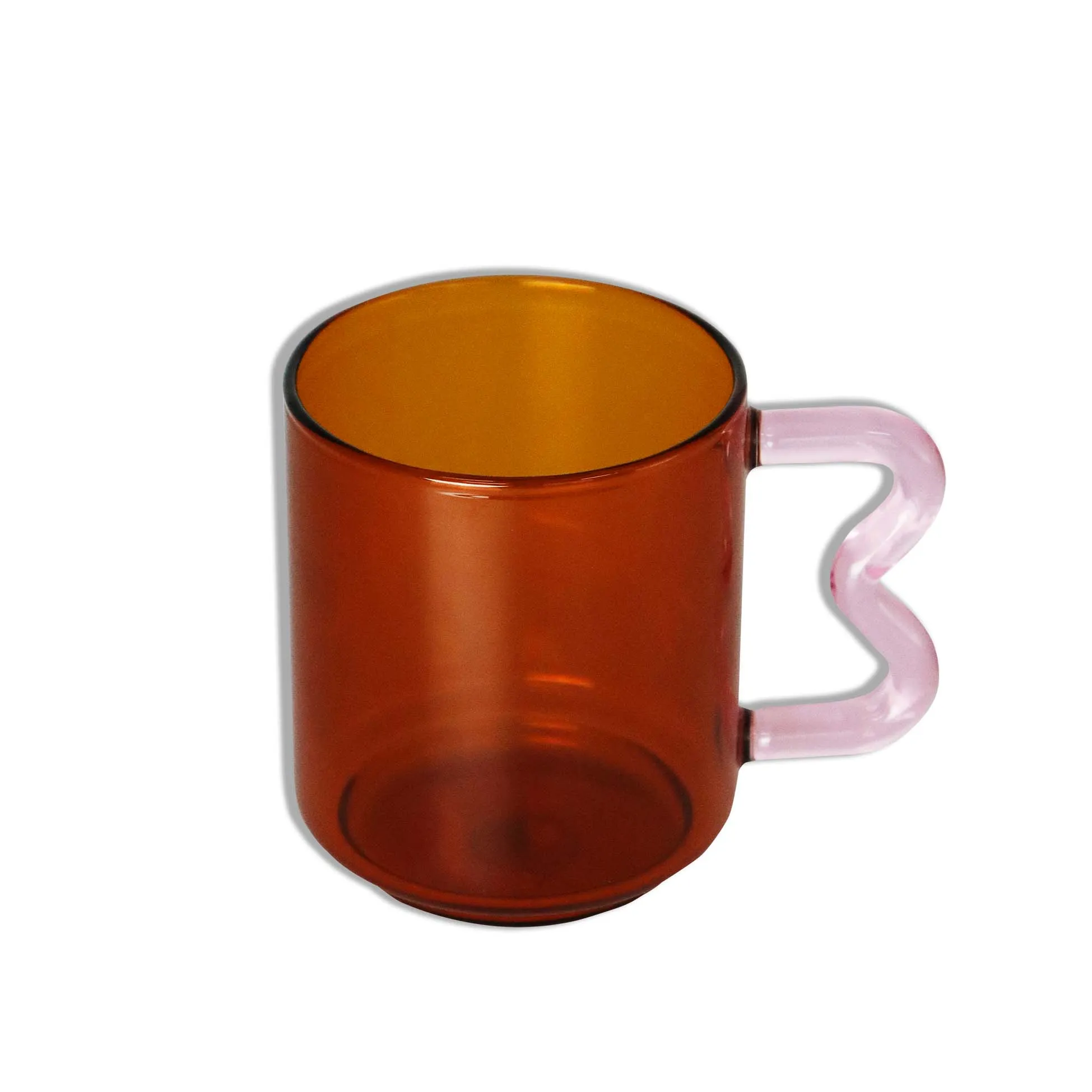 Glass Mug Squiggle Handle