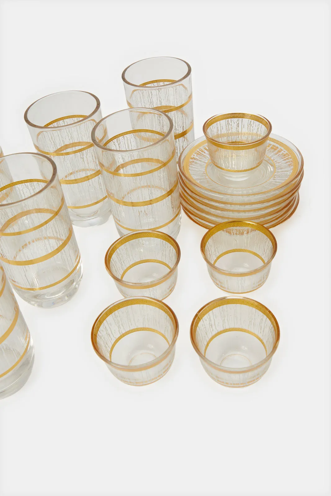 Gold Glass Drink Set (24 Piece)