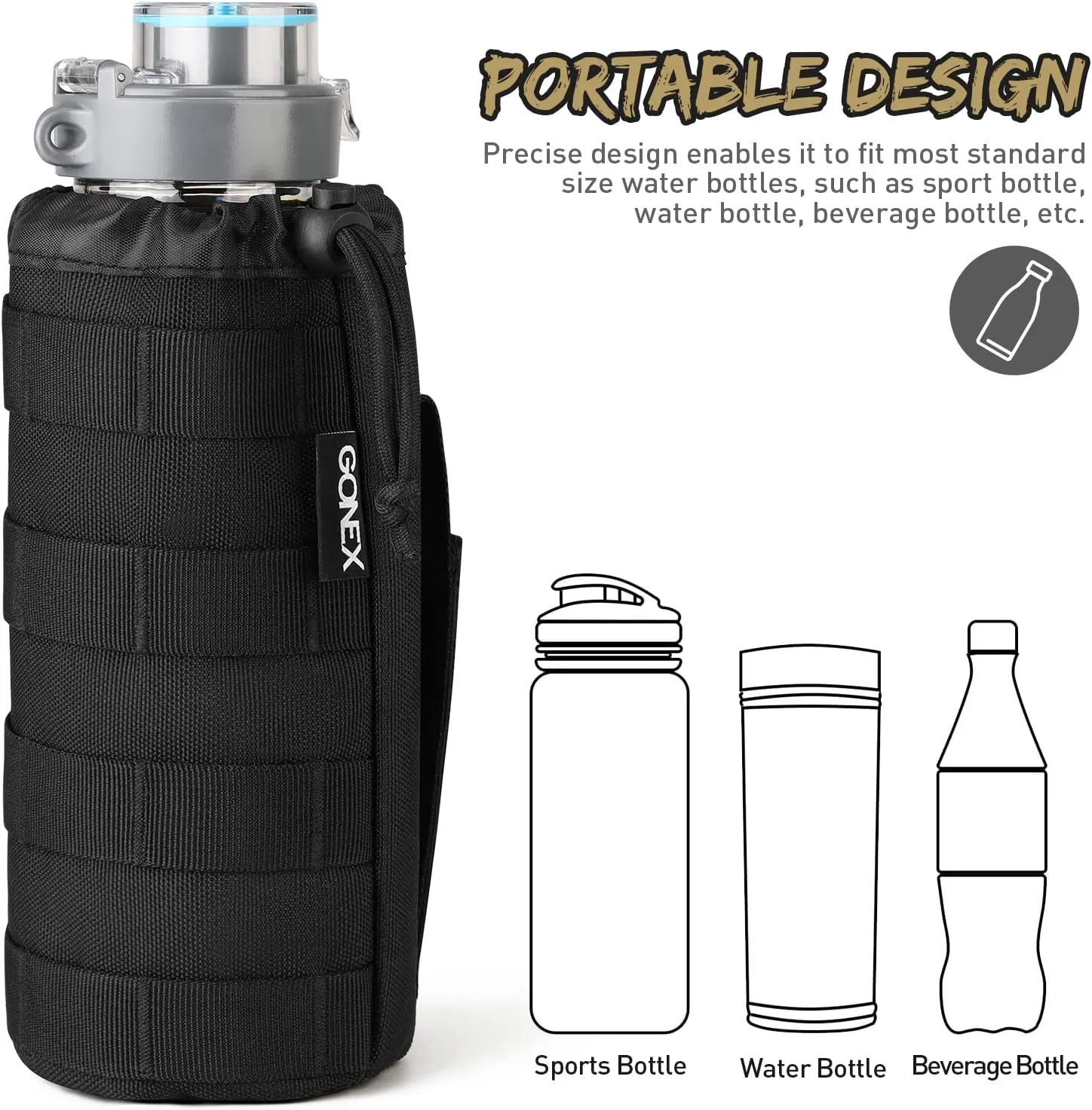 Gonex Tactical Military MOLLE Water Bottle Pouch