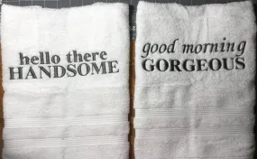 Gorgeous Handsome Bathroom Towel Set, Wedding Anniversary Gifts,Bath Decor