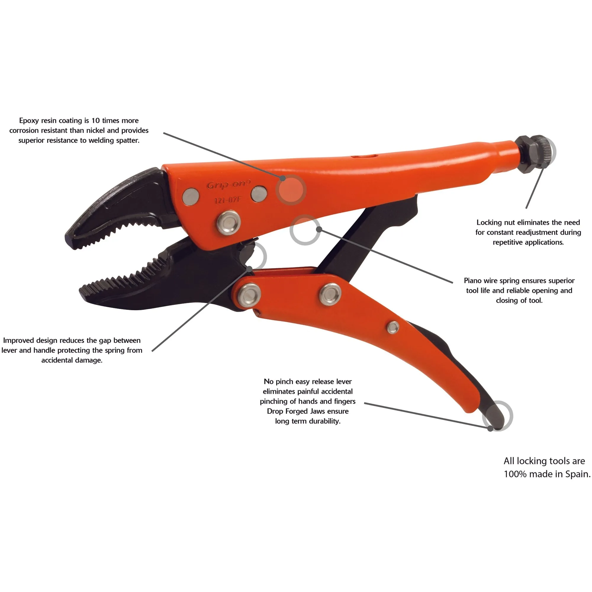 Grip-on® J-Type Axial Grip Locking Pliers