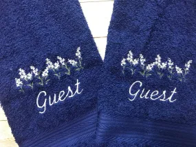 Guest Flower Towel Sets Bath Decor, Housewarming Gifts, Salon Spa Towels