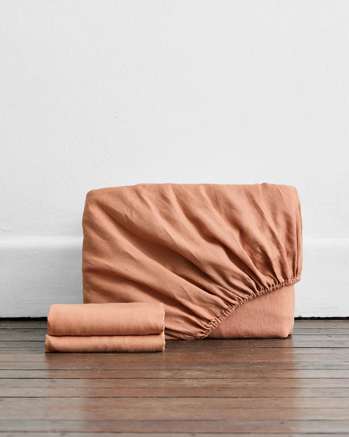 Hazelnut 100% French Flax Linen Fitted Sheet Set