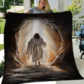 Jesus In The Cave Christmas, Nativity Christians Xmas Fleece Blanket & Sherpa Blanket Gift