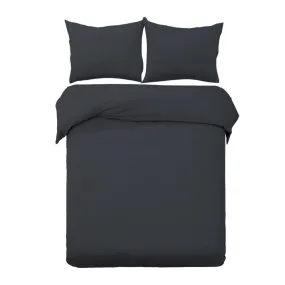 King Size Classic Quilt Cover Set - Black