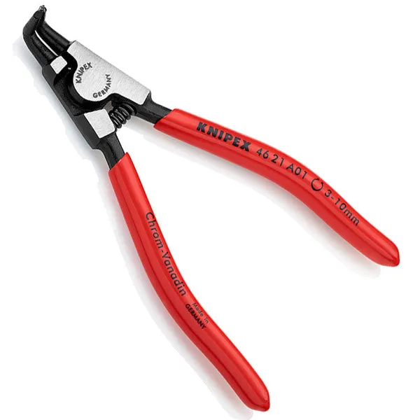 Knipex 46 21 A01 External Circlip (Retaining Ring) Pliers 90 Degree .035" Tip Diameter, Tips Bent 90 Degrees